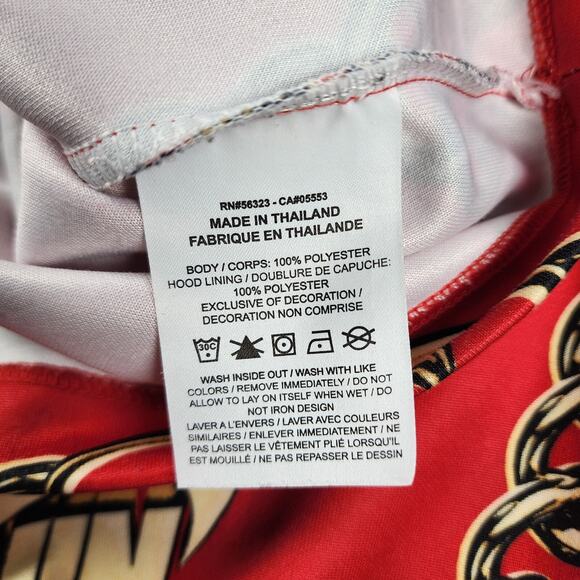 Nike CJ6305-657 Chain Print Hoodie M Red Gold Just Do It Crop Pullover Rare - Picture 5 of 8